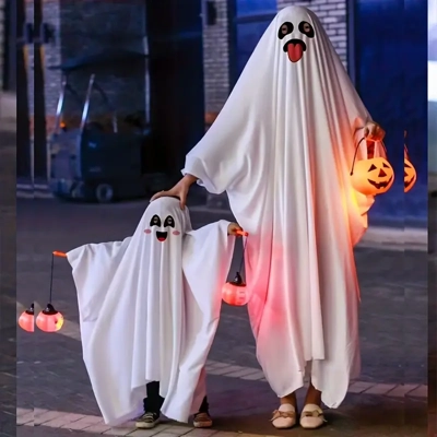 1pc Halloween Ghost Cape Cute Ghost Cape, Give Me Candy Cape Funny Halloween Cape Ask For Candy Gift