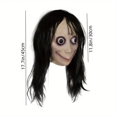 Adult Horror Devil Mask with Long Hair - Perfect for Halloween Horror Role-Playing, Party Decoration