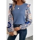 Ashleigh Blue Ruffle Floral Sleeve Patchwork Waf..