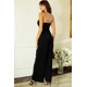 Black Sequin Tube Top Wide Leg Jumpsuit