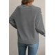 Black Stripe Round Neck Drop Shoulder Long Sleev..