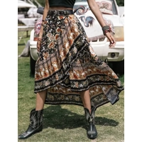 Bohemian High Rise Elastic Waist ..