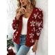 Cozy Christmas Pattern Button Down Knit Cardigan..