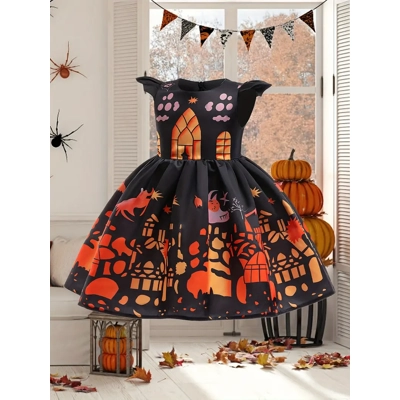 Girls Fancy & Stunning Pumpkin Princess Dres