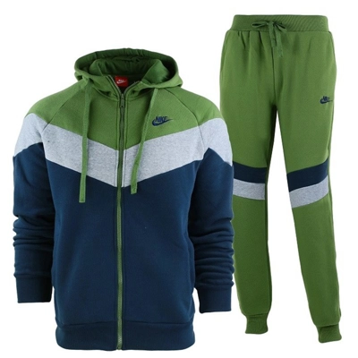 Nike Men's Sportswear Color block Fleece Zip Hoodie & Pants Set