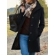 Solid Color Single Breasted Overcoat, Casual Lon..