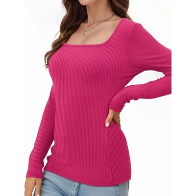 Square Neck Long Sleeve T-shirt