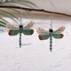 Stunning Dragonfly Dangle Earrings - Exquisite W..