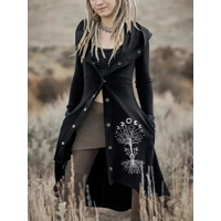 Tree Print Button Front Jacket, C..