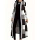 Women's Colorblock Geometric Print Long Cardigan..
