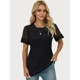 Wrinkle Round Neck Short Sleeve T-shirt