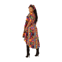 Ankara Print Hi-Low Stretch Dress - ONE SIZE