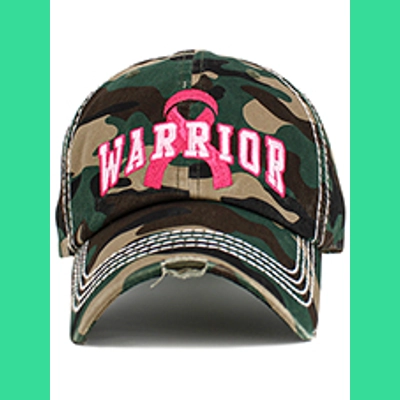 Warrior Pink Ribbon Vintage Ballcap