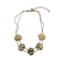 Hand-forged necklace with round e..