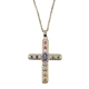 Neck chain with cross with colorful zirconia INA..