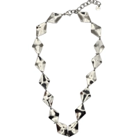 Hand-forged necklace with rhomboi..