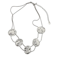 Hand-forged necklace with round e..