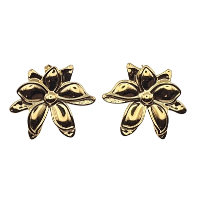 Stud earrings with assymetrical daisy flowers INAGLAM