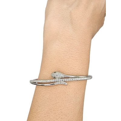 Bracelet with snake design and zirconia INAGLAM