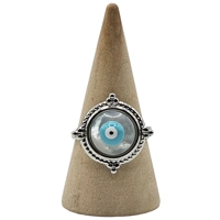 Ring one size with evil eye and c..
