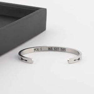 POU Inspirational You Got This Stainless Steel Bracelet Engraved for Women