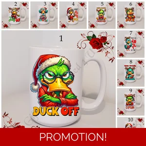 Designed Mug 11oz & 15oz sizes - Grumpy Duck Christmas - D.1-15