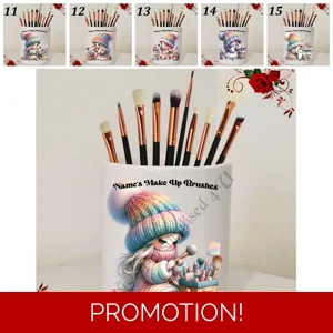 Personalised Ceramic Make Up Brush Holder - Gnome – Name’s Make Up Brushes – Designs 11-15