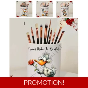 Personalised Ceramic Make Up Brush Holder - Valentine's / Love – Name’s Make Up Brushes – D.1-4
