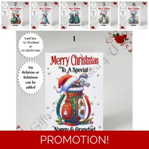 A5 or A4 Personalised Card - Merry Christmas - Golf - Any Relations - D.1-6