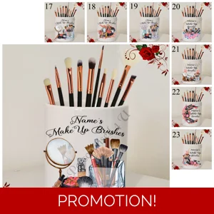 Personalised Ceramic Make Up Brush Holder – Name’s Make Up Brushes – D.17-23
