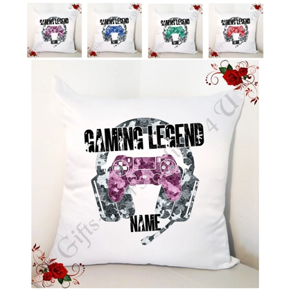 Personalised 18" White Cushion - Gaming Legend - PS4 - Name - Design 21 Personalised 18" White Cushion - Gaming Legend - PS4 - Name - Design 21
