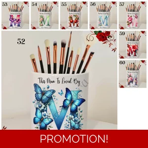 Personalised Ceramic Make Up Brush Holder - This Mum / Mummy / Mam / Mom Is Loved By Name – D.52-60