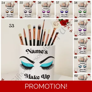 Personalised Ceramic Make Up Brush Holder – Name’s Make Up Brushes – D.53-62