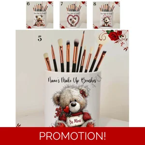 Personalised Ceramic Make Up Brush Holder - Valentine's / Love – Name’s Make Up Brushes – D.5-8