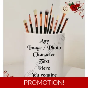 Personalised Ceramic Make Up Brush Holder – Your Own Design - Any Image/Photo/Text req.