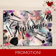 Personalised Glass Board - Make Up / Straightener Protector / Dressing Table - D.10