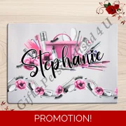 Personalised Glass Board - Make Up / Straightener Protector / Dressing Table - D.14