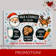 Personalised Glass Chopping Board - Christmas Eve Santa Treats - D.1