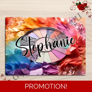 Personalised Glass Board - Make Up / Straightener Protector / Dressing Table - D.1