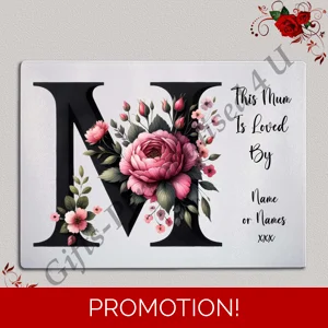 Personalised Glass Chopping Board - This Mum / Mummy / Mam / Mom Is Loved By Name – D.3