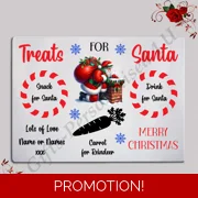 Personalised Glass Chopping Board - Christmas Eve Santa Treats - D.3