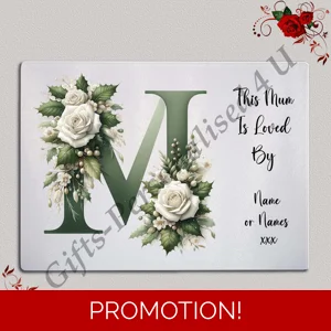 Personalised Glass Chopping Board - This Mum / Mummy / Mam / Mom Is Loved By Name – D.4
