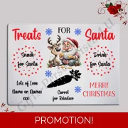 Personalised Glass Chopping Board - Christmas Eve Santa Treats - D.4
