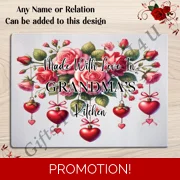 Personalised Glass Chopping Board - Made With Love - Name or Relation - D.4