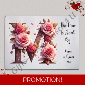 Personalised Glass Chopping Board - This Mum / Mummy / Mam / Mom Is Loved By Name – D.5