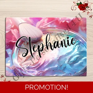 Personalised Glass Board - Make Up / Straightener Protector / Dressing Table - D.5