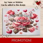 Personalised Glass Chopping Board - Made With Love - Name or Relation - D.6