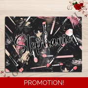 Personalised Glass Board - Make Up / Straightener Protector / Dressing Table - D.7