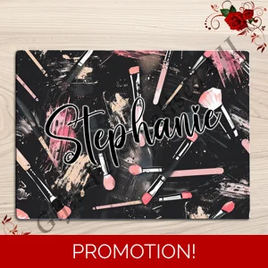 Personalised Glass Board - Make Up / Straightener Protector / Dressing Table - D.7