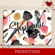 Personalised Glass Board - Make Up / Straightener Protector / Dressing Table - D.8